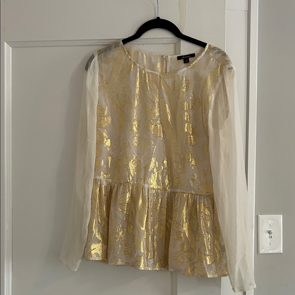 Ella Moss Gold and Cream Blouse